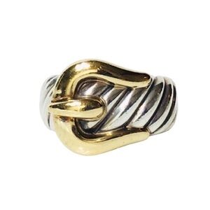 David Yurman sterling silver 18k buckle ring